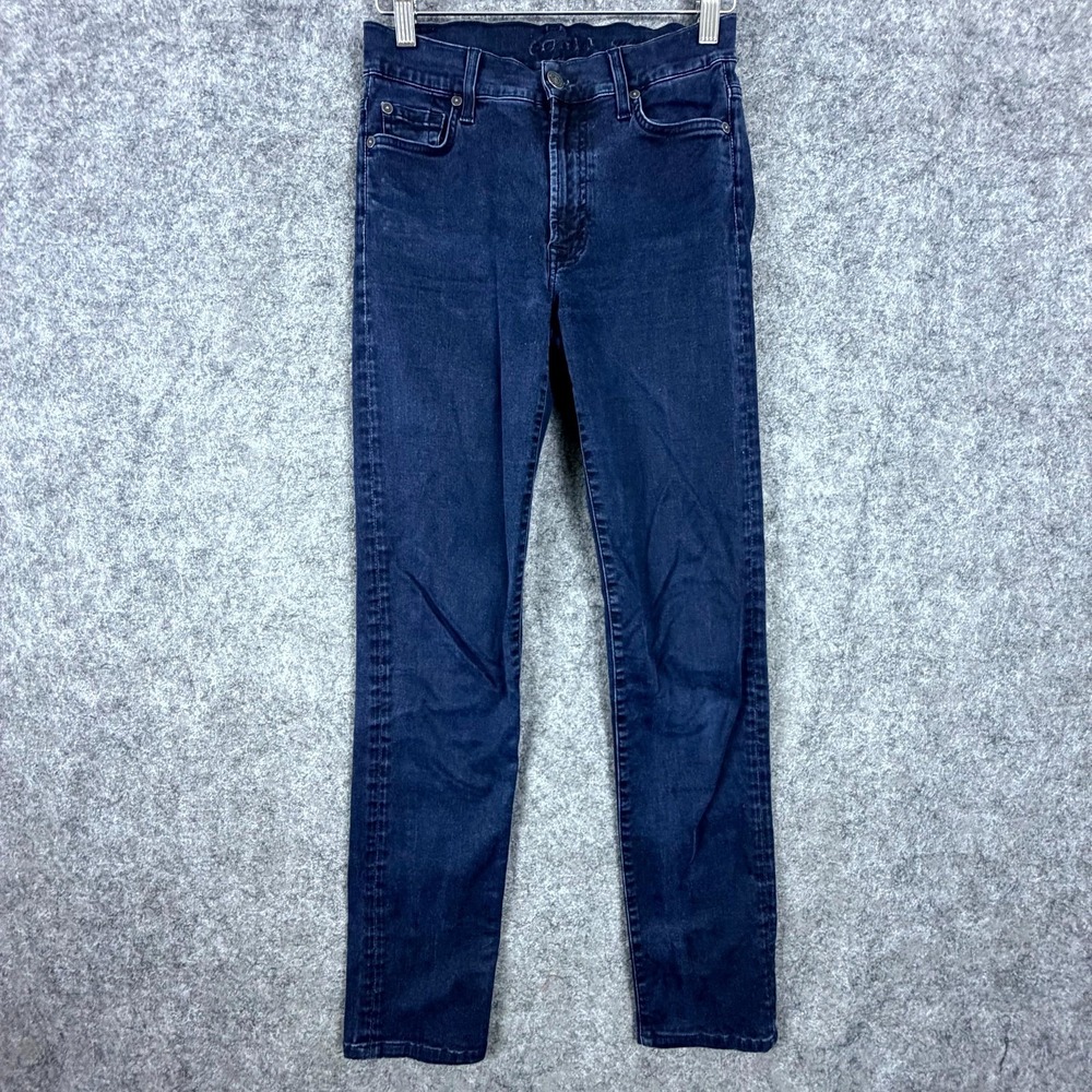 7 For All Mankind Skinny Jeans Womens 27 Blue Dark Wash Denim Cotton Stretch